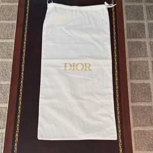 Dior White Bag with Gold Logo